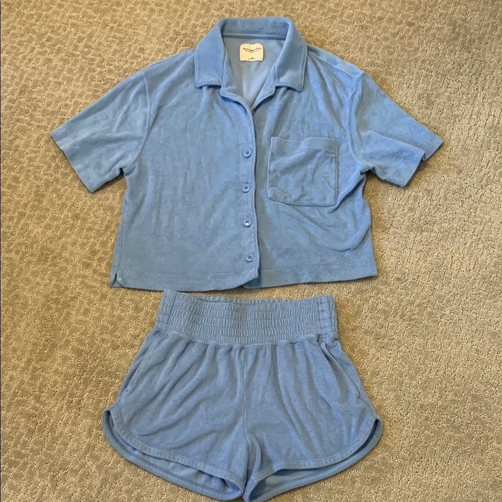 COPY - Blue Terry Cloth Lounge Set